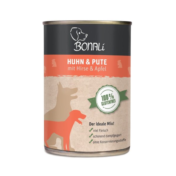 Huhn & Pute mit Hirse & Apfel 400g